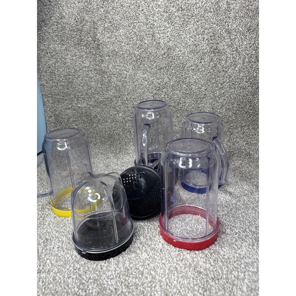 Magic Bullet Replacement Cups w/ Handles Color Rim Rings Tops Shaker 13 Pc Lot - Picture 3 of 9